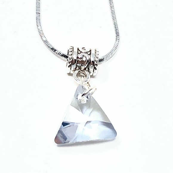 Jewelry - Swarovski Crystal grey triangle pendant necklace